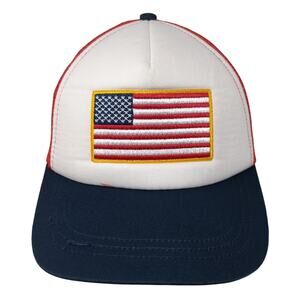 USA Flag Snapback Trucker Cap Multicolor One Size Adjustable Patriotic Mesh Back